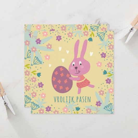 Paashaasje met chocolade ei カード (正面/裏面インサイチュ)