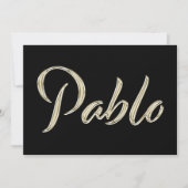 Pablo Name white gold Handwriting Karte カード (正面)