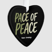 Pace of Peace Green Slow Living Mindfulness Mantra オーナメント (正面)