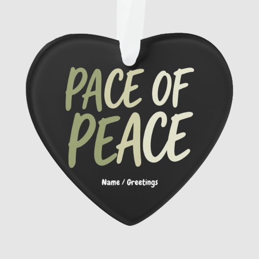 Pace of Peace Green Slow Living Mindfulness Mantra オーナメント (裏面)