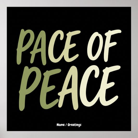 Pace of Peace Green Slow Living Mindfulness Mantra ポスター (正面)