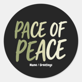 Pace of Peace Green Slow Living Mindfulness Mantra ラウンドシール