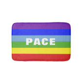 Pace – Peace – Frieden – Rainbow Color Regenbogen バスマット (正面)