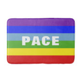 Pace – Peace – Frieden – Rainbow Color Regenbogen バスマット (正面)