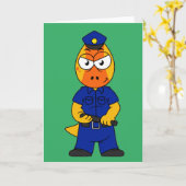 Pachycephalosaurus警察官。 カード (黄色い花)