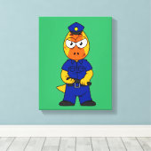 Pachycephalosaurus警察官。 キャンバスプリント (インサイチュ (ウッドフロア))