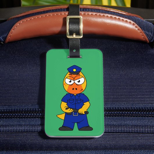 Pachycephalosaurus警察官。 ラゲッジタグ (正面インサイチュ2)