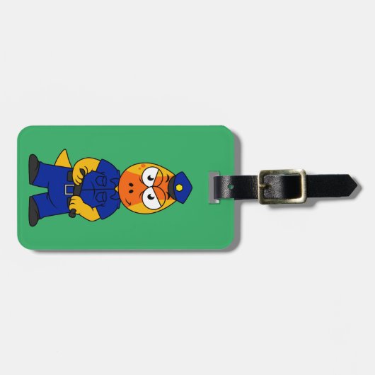 Pachycephalosaurus警察官。 ラゲッジタグ (正面横)