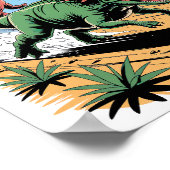 Pachyrhinosaurus racing past a Carnotaurus ポスター (角)