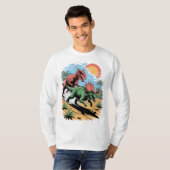 Pachyrhinosaurus racing past a Carnotaurus Tシャツ (正面フル)