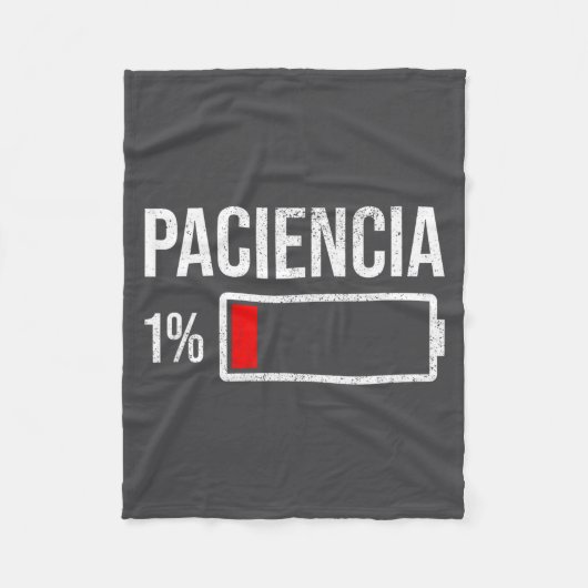 Paciencia 1% Patience At 1% Low Battery Funny Humo フリースブランケット (正面)