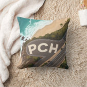 Pacific Coast Highway Aerial Travel Art クッション (ブランケット)