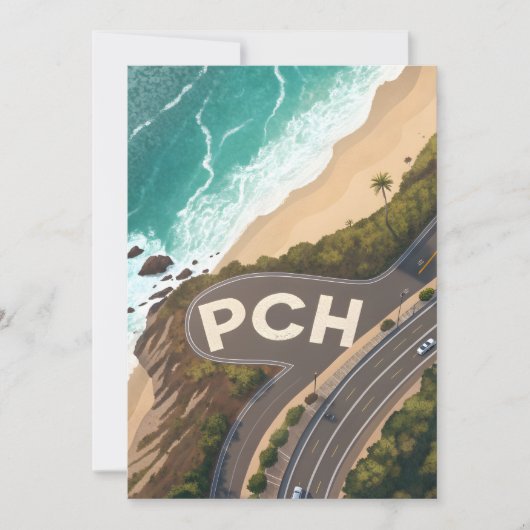 Pacific Coast Highway Aerial Travel Art シーズンカード (正面)