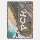 Pacific Coast Highway Aerial Travel Art スローブランケット (正面縦)