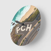Pacific Coast Highway Aerial Travel Art ラウンド壁時計 (傾斜)