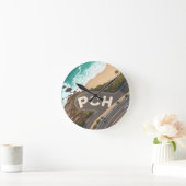 Pacific Coast Highway Aerial Travel Art ラウンド壁時計 (ホーム)