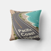 Pacific Coast Highway Graphic Travel Art クッション (裏面)