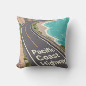 Pacific Coast Highway Graphic Travel Art クッション (正面)
