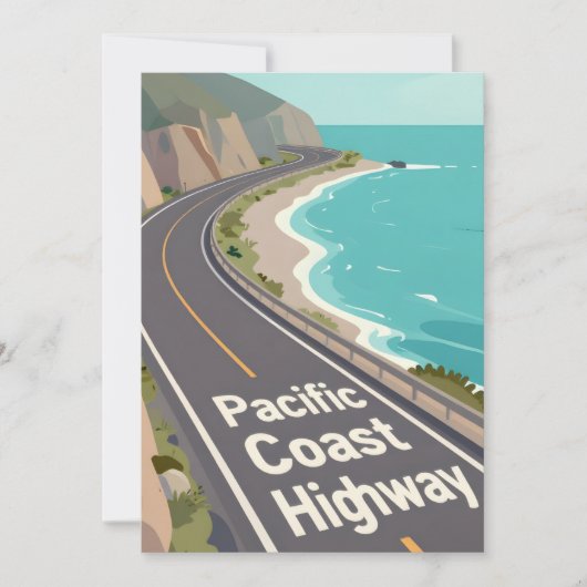 Pacific Coast Highway Graphic Travel Art シーズンカード (正面)