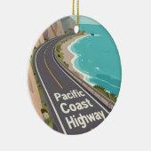 Pacific Coast Highway Graphic Travel Art セラミックオーナメント (右)