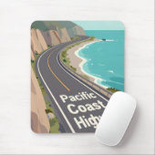 Pacific Coast Highway Graphic Travel Art マウスパッド (マウス)