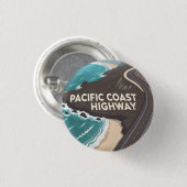 Pacific Coast Highway Graphic Travel Art 缶バッジ (正面&裏面)