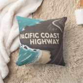 Pacific Coast Highway Retro Travel Art クッション (ブランケット)