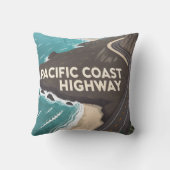 Pacific Coast Highway Retro Travel Art クッション (裏面)