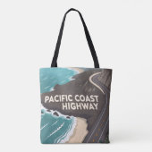 Pacific Coast Highway Retro Travel Art トートバッグ (裏面)