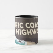 Pacific Coast Highway Retro Travel Art マグカップ (中央)
