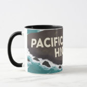 Pacific Coast Highway Retro Travel Art マグカップ (左)