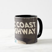 Pacific Coast Highway Retro Travel Art マグカップ (正面右)