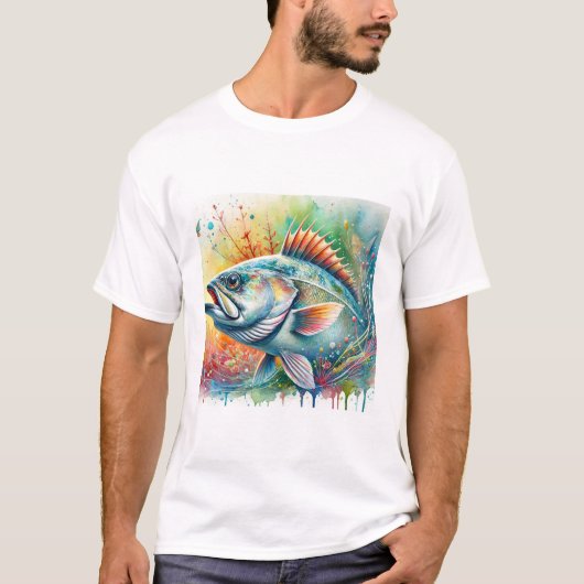 Pacific Cod 300824AREF129 - Watercolor Tシャツ (正面)