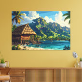 Pacific island landscape 002 キャンバスプリント (インサイチュ (リビング))