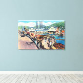 Pacific Lumber Co, Redwoodの外観 キャンバスプリント (インサイチュ (ウッドフロア))