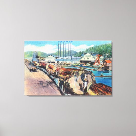 Pacific Lumber Co, Redwoodの外観 キャンバスプリント (正面)