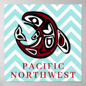 Pacific Northwest Native American Killer Whale ポスター (正面)