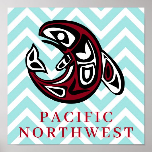 Pacific Northwest Native American Killer Whale ポスター (正面)
