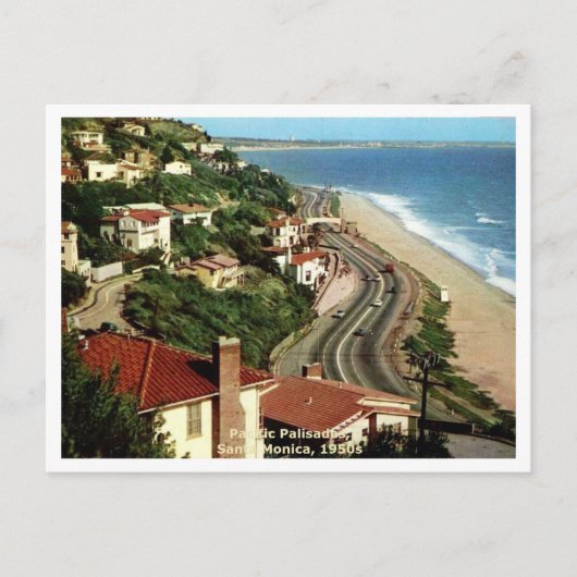 Pacific Palisades, Santa Monica CA 1950s ポストカード (正面)