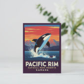 Pacific Rim National Park Orca Breaching ポストカード (スタンド正面)