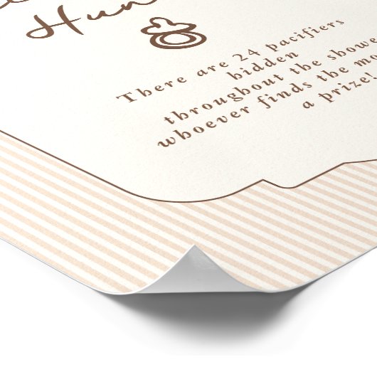 Pacifier Hunt Bebe Cafe Hand drawn Gender neutral ポスター (角)