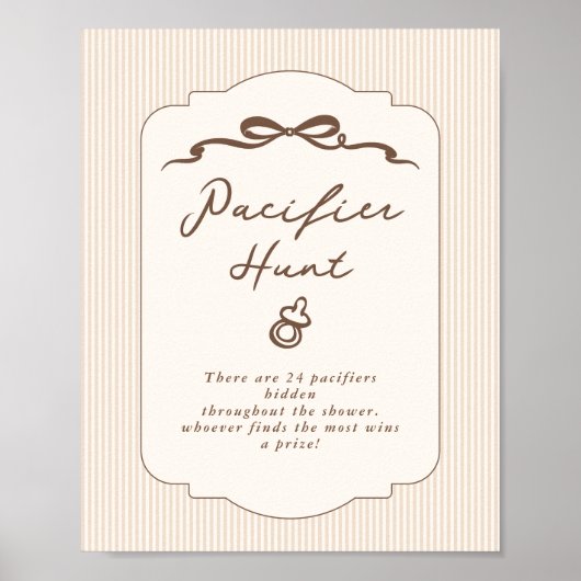 Pacifier Hunt Bebe Cafe Hand drawn Gender neutral ポスター (正面)