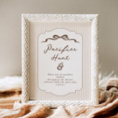 Pacifier Hunt Bebe Cafe Hand drawn Genmder neutral ポスター