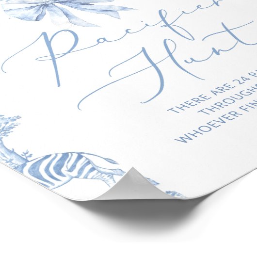 Pacifier Hunt Toile de Jouy Safari animals ポスター (角)