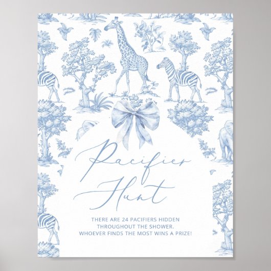 Pacifier Hunt Toile de Jouy Safari animals ポスター (正面)