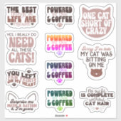 pack cute cats motivational quote aesthetic funny シール (シート)