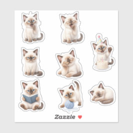 Pack de Stickers Gatito Tierno y Expresivo シール