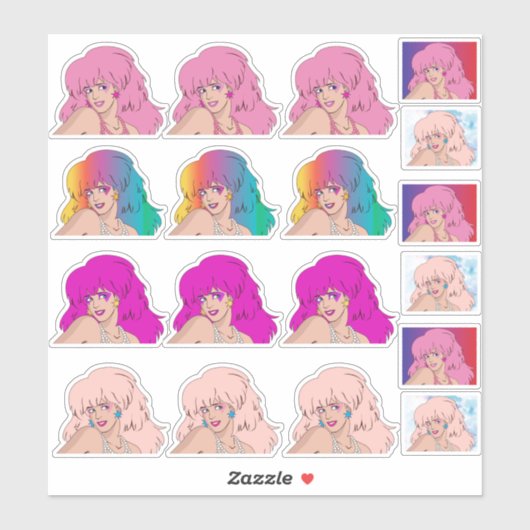Pack de stickers Jem retro 80s colors シール (シート)