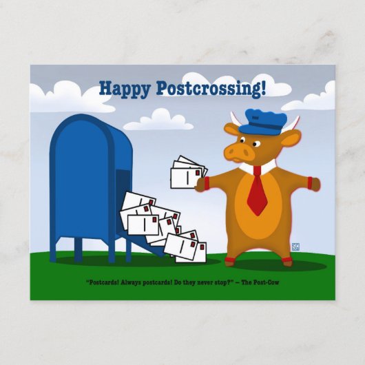 PACK OF 10 Postcrossing Post Cow Postcards ノートカード (正面)