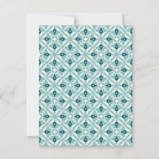 Pack of Blank Flat Note Cards in Petaline (Teal) ノートカード (正面)
